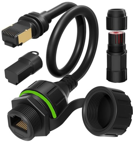 OrbitX STARLINK Ethernet Adapter Gen 3 and Starlink Mini, Starlink Mini Cable Extension to RJ45 Coupler, High-Speed Wired Connection, Waterproof Works w/Starlink Gen 3 Router 3.5 FT, Black, 1 Pack