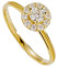 Freundschaftsringe, Schmuck Ringe mit Rundem Blumen-Moissanit 14K Gelbgold Größe 58 (18.5)