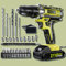 Drill, Cordless Drill and Screwdriver Set, 2.0Ah 3/8 Inch Chuck 370 in-lbs, 25+1 Electric Screwdriver Rechargeable, 2 Speed Power Combi Battery Drills Tool Set 29 Accessories for Home Repair DIY Gift