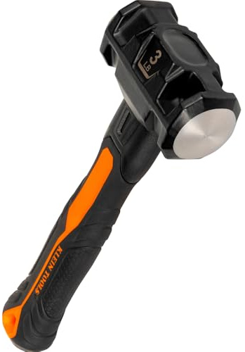 Klein Tools H80693 Sledge Hammer, 3-Pound Dual-Faced Hammer with Fiberglass Handle, Shock-Resistant Design for Striking and Demolition, Includes Lanyard Hole