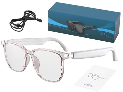Bajbumgn Smarte Brille | Smarte Audiobrille Mit KI-Übersetzung | Multifunktionale Elektronikbrille Mit 144 Sprachunterstützung Für Besprechungen, Autofahren & Reisen