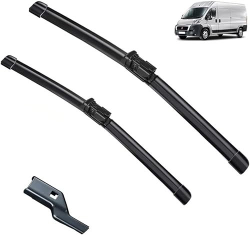 Huiloogye Scheibenwischer für FIAT Ducato III MK3 Peugeot Boxer Manager Citroen Relay Jumper Opel Vauxhall Movano 2007-2023 Front - Originalgröße - Leise & Kratzfrei - Einfache Montage - 2er Set