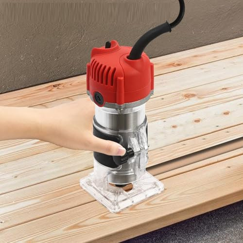 800W Wood Router Trimmer 1/4'' Electric Hand Trimmer Wood Router Laminate Joiner Tool for Wood Processing DIY Home Decoration Router Tool 30000RPM