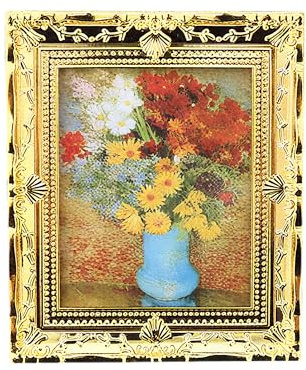 Doll House Accessories Oil Painting Decoration for Mini Framed Wall Art | Miniature Dollhouse Accessories, Small Picture Frames for Mini House Interior, Vintage Picture Frame Decoration.