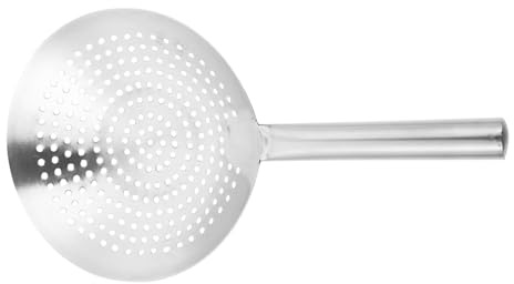Toyvian Thickened Stainless Steel Filter Strainer Spoon Multi-Functional Skimmer Ladle for Oil Frying Dumplings Vegetables Poached Eggs Kitchen Use Home Restaurant Cooking