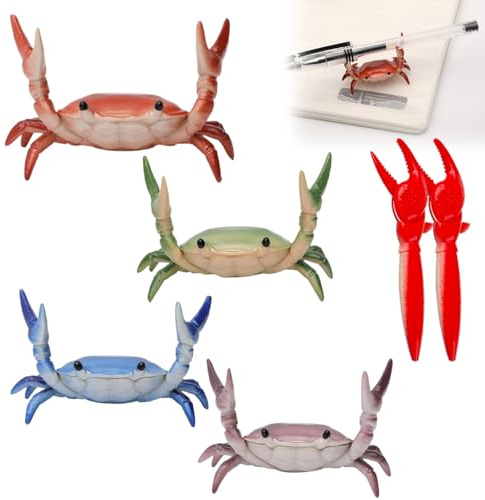 Cute Crab-Shaped Pen Holder, 2026 New Desk Crab Pen Holder, Weightlifting Crabs Desk Pens Stand, Mini Realistic Crabs Pencil Holders, for Office Workspace Study Home Tabletop (Mix)
