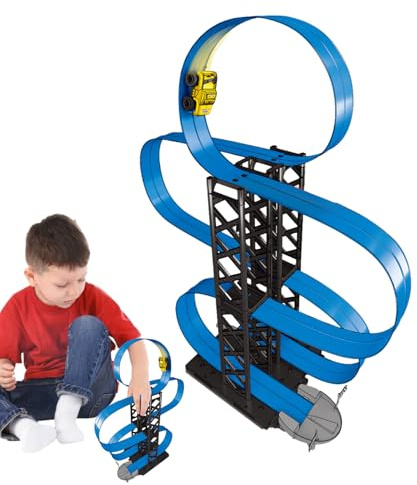 Bajbumgn Slotcar Rennstrecken Spielset | Magnetisches Pädagogisches Fahrzeugspiel | Interaktives Spielzeugauto - Für Kinder, Mädchen, Geburtstag, Klassenbelohnungen, Party, Weihnachten, Tütenfüller