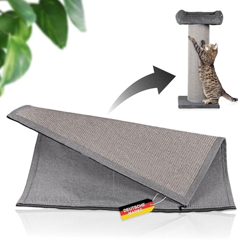 Rohrschneider XXL Ersatzmatte für Kratzbaum Frieda (dunkelgrau, Ø 25cm) | Tauschbare Kratzmatten, Stabil, Extra breite Säule, Bezug waschbar, Für große, mittlere, kleine Katzen