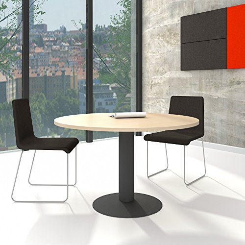 Weber Büro Optima runder Besprechungstisch Esstisch Küchentisch Tisch Ahorn Rund Ø 120 cm