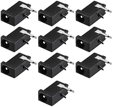 sourcing map 10pcs Connecteur de Prise d'alimentation Fiche Jack DC-002 3.5mmx1.3mm DC 3 Broches Femelle