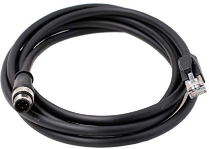 High Flex M12 4 Pin D-Code Male to RJ45 Ethernet Shielded Cat6 Cable Industrial Machinery Camera Network Robot Encoder Sensor (2m)