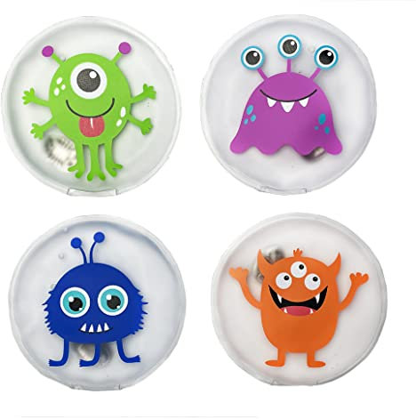 Taschenwärmer Monster 4er Set - Wichtelgeschenk, Handwärmer Kinder, Taschenheizkissen, Geschenk für Kinder