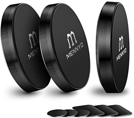 MENNYO Magnetic Phone Holder, 3 Pack Car Magnet Mount with Metal Plate Stick on Dashboard | Wall Magnet Sticker for iPhone 11/X/Xs/Xs Max/8 Samsung Galaxy S10/S9/S8/Note Huawei & Other Mobile Phones