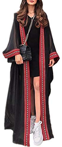 YouKD Summer Long Kaftan Bohemian Beach Kimono Swimsuit Cover Up Plus Size Dress for Women