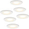 HOFTRONIC - 6er Venezia LED Einbaustrahler Flach 45mm Weiß 230V - IP65 Wasserdicht 230V 6W 650 Lumen - 2700K Extra Warmweiß Dimmbar Einbauleuchte Einbauspot für Innenbereich und Außenbereich