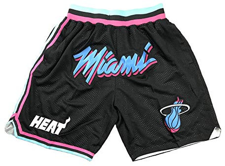 G&F Miami Heat Basketball Sommershorts Fans Swingman Basketballuniform Kurze Hose S-XXL (Size : XXL)