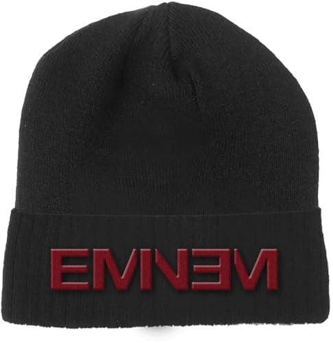 Eminem Mütze Beanie Logo Nue offiziell Schwarz Unisex Taille Unique