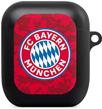 DeinDesign Hülle mit Karabiner kompatibel mit Apple AirPods (1. Generation) Case schwarz Schutzhülle mit Schlüsselanhänger FC Bayern München Camouflage FCB