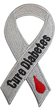 Aufnäher / Bügelbild mit Aufschrift Cure Diabetes