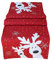 texpot Tischläufer 40 x 85 cm rot weiß Silber, lustiger Elch, Rentier, Tischdecke, Weihnachten Weihnachtsdeko Weihnachtstischdecke
