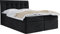 WFL GROUP Boxspringbett mit Bettkasten 120x200 140x200 160x200 180x200 200x200 Doppelbett Gepolstert Bett Mit Matratze und Topper - Stauraumbett mit Kopfteil - Schwarz Samt - 180 x 200 cm