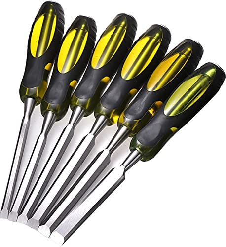 OITTo Professional Wood Chisel | Carve, Cut, and Shape Wood | Steel End Caps | Use with Mallet,6 Piece Set