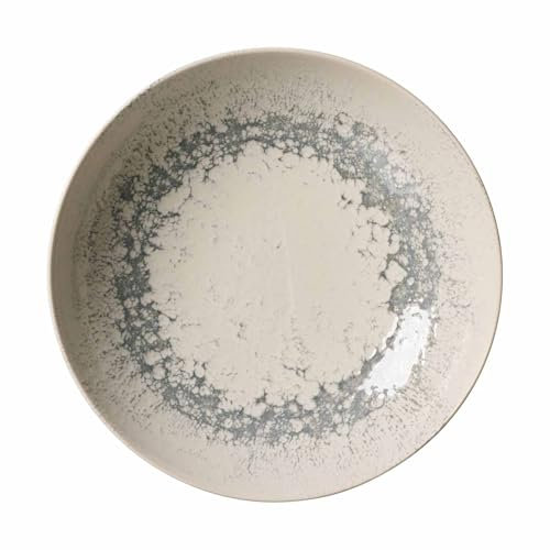 Ritzenhoff & Breker Cecina Suppenteller, 21 cm, Tiefer Teller im Manufaktur-Look, Mix & Match-Geschirr, Spülmaschinenfest und Alltagstauglich, Steinzeug, Graphit