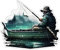 Samunshi Angler im Boot Aufkleber Autoaufkleber für Motorrad Fahrrad Roller oder Auto Sticker Fahrrad MTB Mountainbike Rennrad Angeln Fischen Fisch (20x17cm Angler im Boot)