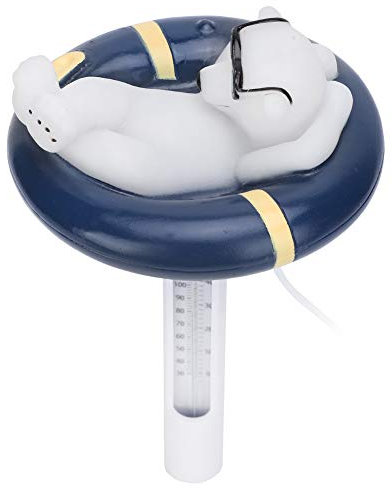 LIZEALUCKY Pool-Thermometer, Schwimmender Eisbär Im Ring-Thermometer Für Außen- Und Innenschwimmbäder, Whirlpools, Pools, Teiche