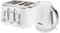 Geepas 4 Slice Bread Toaster & 1.7L Cordless Electric Kettle Combo Set with Textured Design – 1750W Toastie Machine with 7 Browning Control - 2200W Kettle with Auto Shut Off & Boil Dry Sensor - White