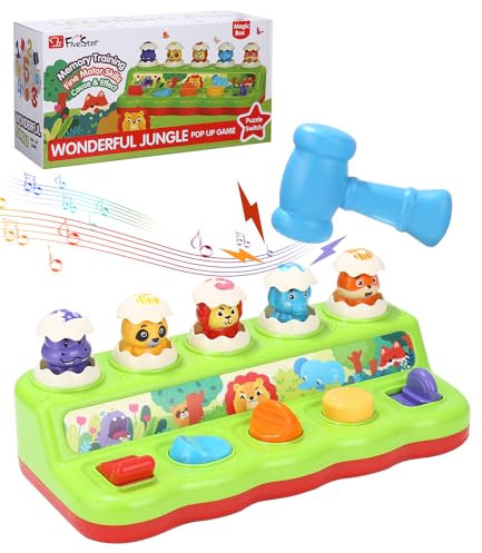 Zawaer Pop up Baby Spielzeug ab 6 Monate mit Musik & Licht, Baby Spielzeug 1 Jahr, Kleinkinder Montessori-Spielzeug für 1 Jahr Kinder, Frühe Entwicklung Ursache und Wirkung Spielzeug Babys Geschenk.