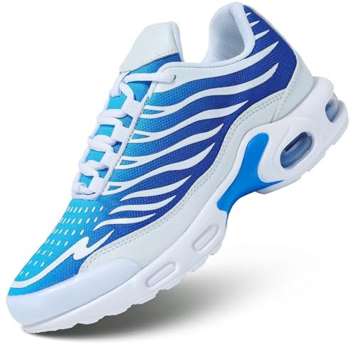 Men's Running Shoes Air Low Top Shoes for Men Basketball Sneakers Fashion Tennis Sport Fitness Cross Trainers White Blue
