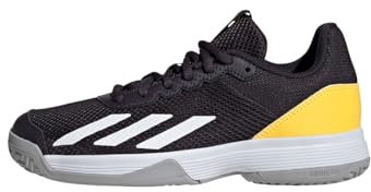 adidas Courtflash Tennis Shoes, Aurora Black/Cloud White/Spark, 10 UK