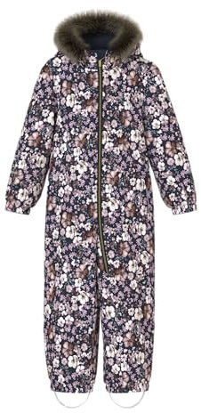 NAME IT Mädchen NMFSNOW10 Suit AOP FO NOOS Schneeanzug, Dark Sapphire/AOP:Flower, 104