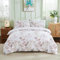 Herside White Flowers Duvet Cover Double Botanical Floral Bedding Yellow Birds Plants Printed Country Style Quilt Cover 1 Duvet Cover 2 Pillowcases (White Yellow,Double)