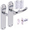 HANDLEZONE® Avis Internal Door Handle Pack, Complete with Lever Handles on Backplate, Latch, Ball Bearing Hinges - Polished Chrome