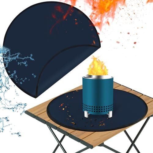 47 cm Feuerschalenmatte kompatibel mit Solo Herd Mesa und Mesa XL Zubehör, feuerfeste Matte kompatibel mit Solo Stove Mesa, 3-lagige Feuerschalenmatten für unter Feuerstelle und Grill zum Schutz des