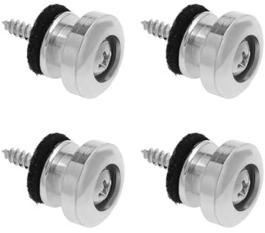 ECSiNG 4 Stücke Gitarrengurt Fixateur Pilze Kopf E-gitarre Gurtschlösser Metall Gurtschloss Gitarre Knopf Pin Schnalle Silber
