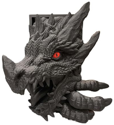 kowaku Porta libri con statua del drago Fermalibri Scultura di animali Ornamento da tavolo per ingresso