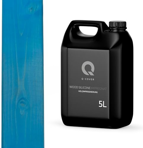 Q-COVER holzimprägnierung Hellblau 5 L 2 in 1 holzschutz farbimprägnierung imprägniermittel holzschutzmittel imprägnierung abperleffekt alle holzarten holzgrundierung