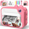 Usteetic P81 Instant Print Camera for Kids 12MP Digital Camera with Ink-Free Printing, 1080P Video, 2.4 Inch Screen, 32GB SD Card, Color Pens, Print Papers (Pink)