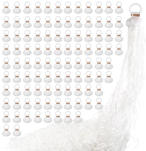 100pack No Mess Streamers,Romantic White Confetti Poppers for Wedding Toss,Hand Throw Party Poppers For Engagement Birthday Party,Graduation,Christmas,New year Celebrations(White,100pcs)