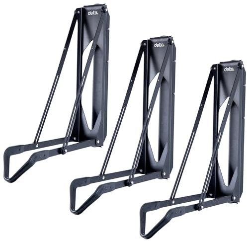 Pivot Bike Storage Rack Black 3-Pack by Delta Cycle - Bike Rack Garage Wall Mount Swivels to Save Space - No Heavy Lifting Vertical Bike Rack - Indoor Bike Storage Wall Hanger Holds Up to 100 lbs