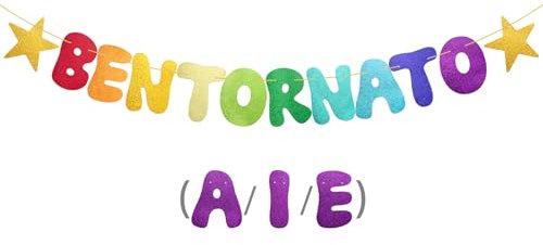Festone Bentornato a Casa Striscione Bentornata Welcome Home Carta Glitter Ghirlanda Colorati Decorazioni Casa Festa Bevenuti a Scuola Bomboniere Addobbi