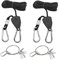 2M 2 Paare Seil-Ratsche mit Haken, 1/8 Zoll einstellbare Hochleistungs-Ratsche Seilaufhänger mit Edelstahl Lanyards für hängende Zelt leichte Zimmerpflanzen Lampe (78 lbs Gewicht Kapazität)Nylon,Schwa