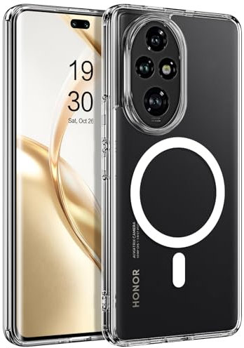 VENINGO Magnetica Cover per Honor 200 Pro 5G Custodia Compatibile con MagSafe Cover Trasparente Protezione A 360 Gradi Leggero Custodia per Honor 200 Pro 5G 6,78 Pollice Trasparente