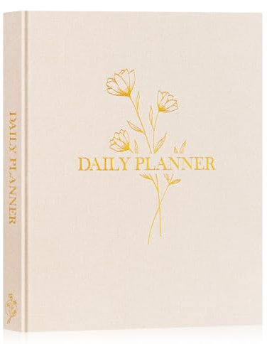 Lanpn Tagesplaner Block Undatiert 2025, To Do Liste Daily Planer mit Stundenplan, Aufgabenliste Terminplaner Notizbuch, Tagesplanung Notizblock für Frau Mann Schule Büro Organizer, Beige