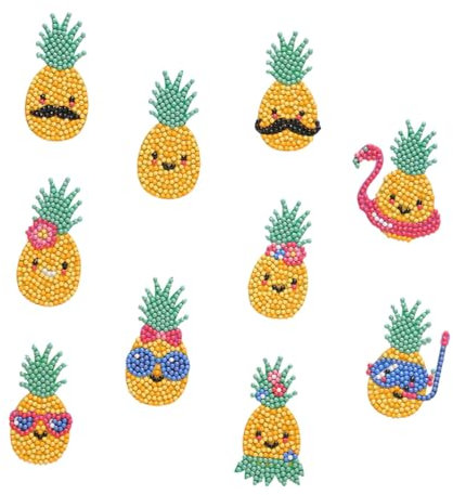 HOLIDYOYO 10St Ananas- -Aufkleber bastelset basteln für geldgeschenke Weihnachten gilbe malerei Aufkleber DIY -Aufkleber-Kunsthandwerk Plastik Yellow