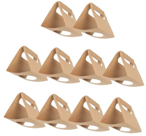 Ciieeo 10pcs Portable Cup Holder Kraft Paper Drink Carrier Single Cup Beverage Holder Disposable Bubble Tea Takeout Car Drink Easy to Carry