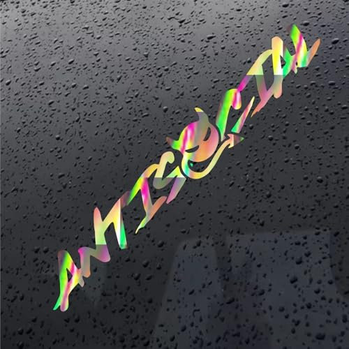 Rakelfix Antisocial Anti Social Sozial Oilslick Hologram Aufkleber JDM Sticker Autoaufkleber Größe/Farbe WÄHLBAR! Windschutzscheibe